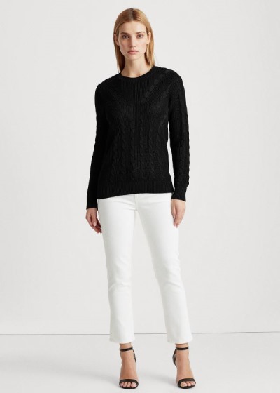 Women's Ralph Lauren Cable-Knit Crewneck Sweater | 836501YUE